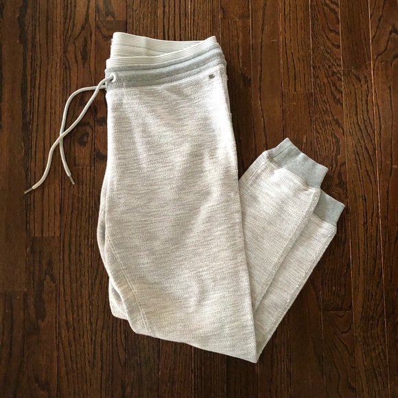 American Eagle Women’s L Light Heathered Gray Textured High-Rise Sweatpants EUC! - Picture 1 of 12